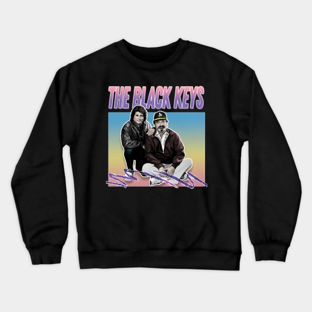 The Black Keys / Retro Style Aesthetic Meme Parody Design Crewneck Sweatshirt by DankFutura